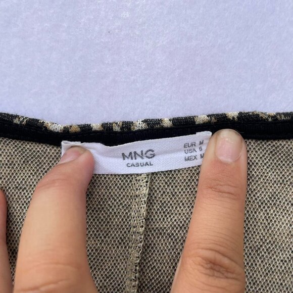 Mango MNG Cheetah Print Button Casual Shirt Dress Size M - Picture 4 of 7